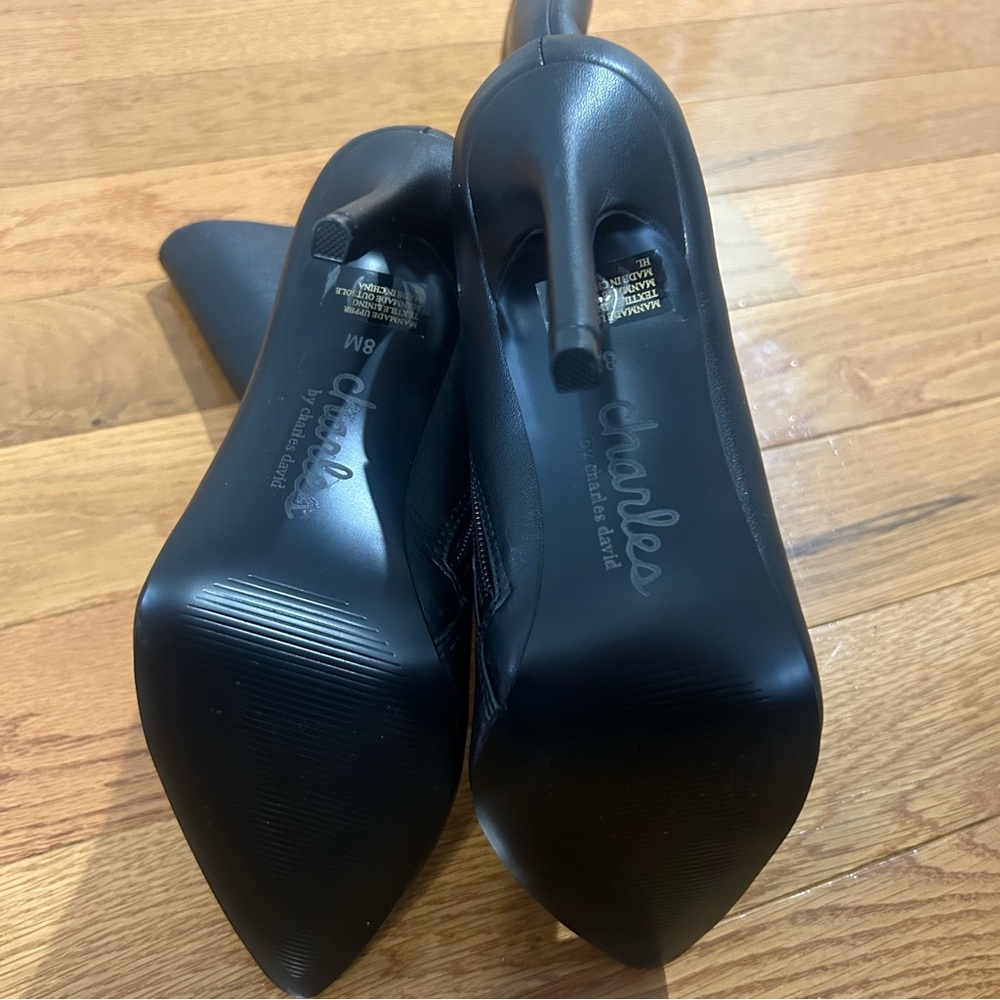 Charles By Charles David Palisades Black Mid Calf Heeled Boots 8 NWOB - Picture 14 of 16